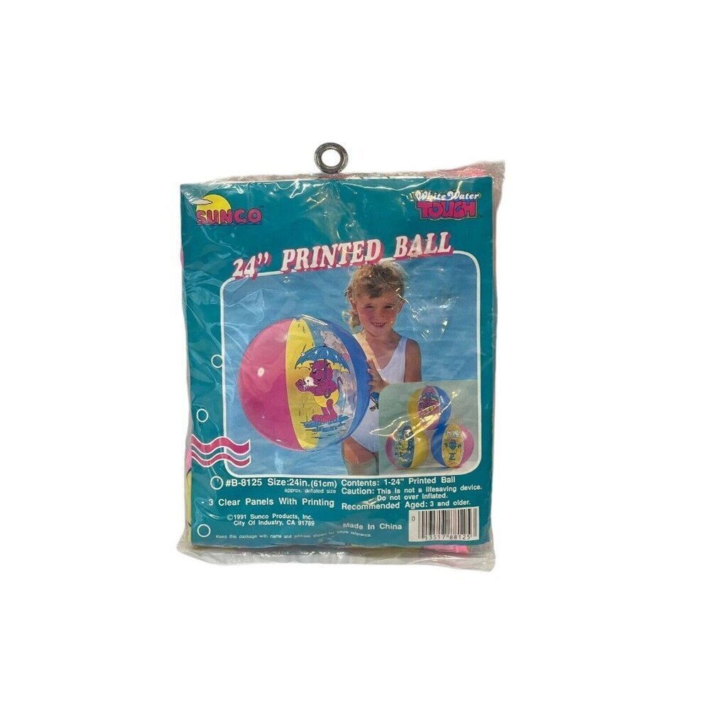 RARE Vintage 1991 Sunco Bear BEACH BALL Pool Toy 24” NOS